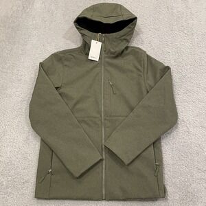 NWT Quince Softshell Fleece Lined Full Zip Hooded Jacket Mens Small Olive